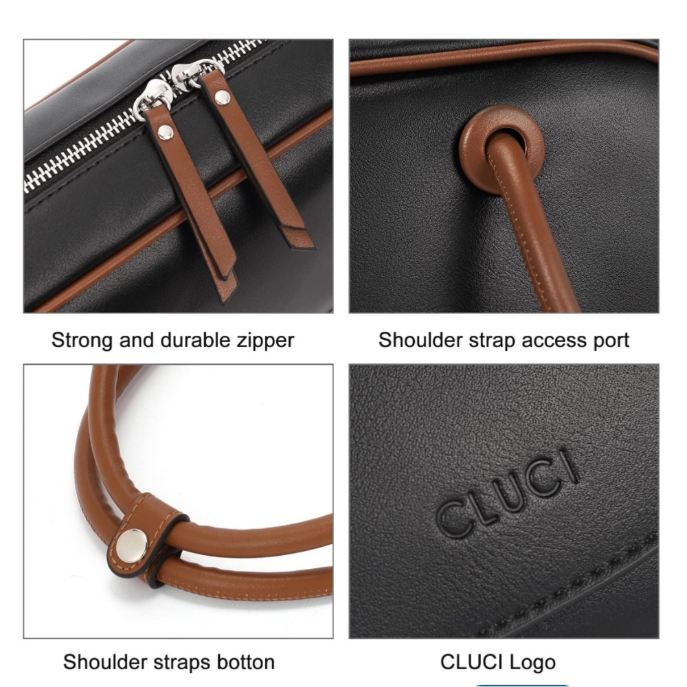 ❤️‍🔥 CLUCI Women’s Designer Vegan Leather Top Handle Handbag - Picture 6 of 14